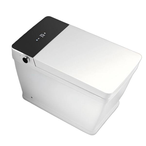 Elongated Bidet Toilet 1.28 GPF in White with Heated Seat, UV Sterilization, Remote Control, Wide Comfort Design