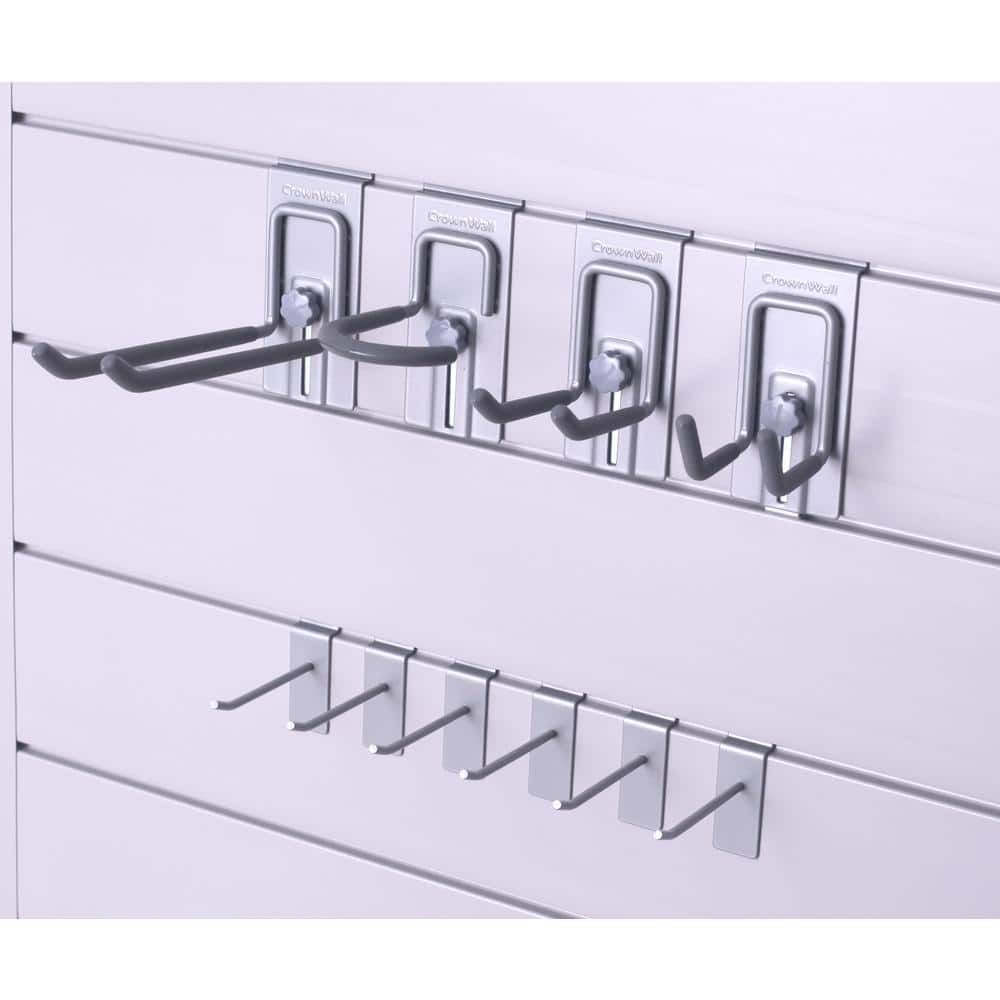 CrownWall 10-Piece Gray Steel Slatwall Hook Kit