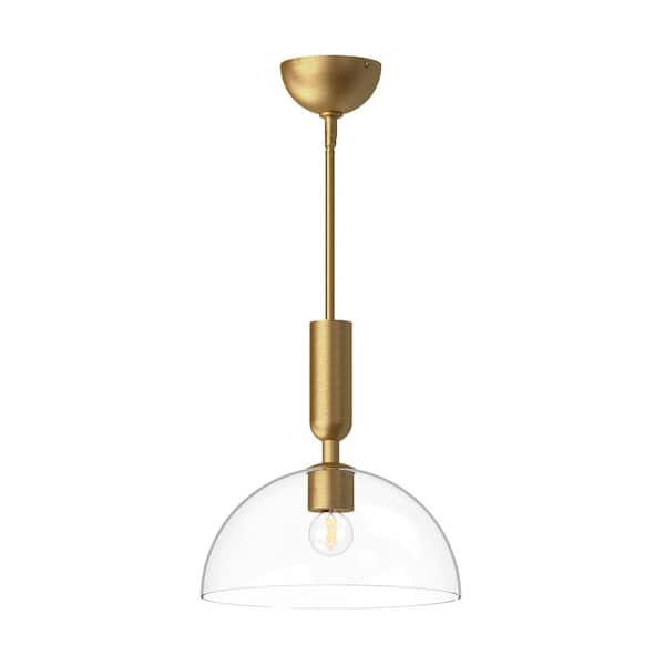 ALORA MOOD Jude 12 in. 1 Light 60-Watt Brushed Gold/Clear Glass Pendant Light
