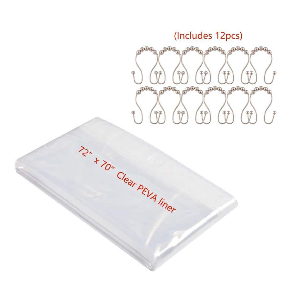 Utopia Alley 70 in. x 72 in. 3G Clear PEVA Liner and 12-Piece Stainless ...