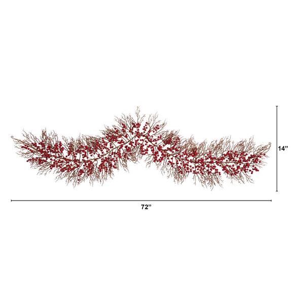 6' x 8 Burgundy Red Berry Artificial Christmas Garland- Unlit