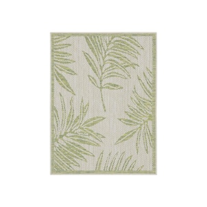 Liana Ivory and Green 2 ft. x 3 ft. Indoor/Outdoor Area Rug