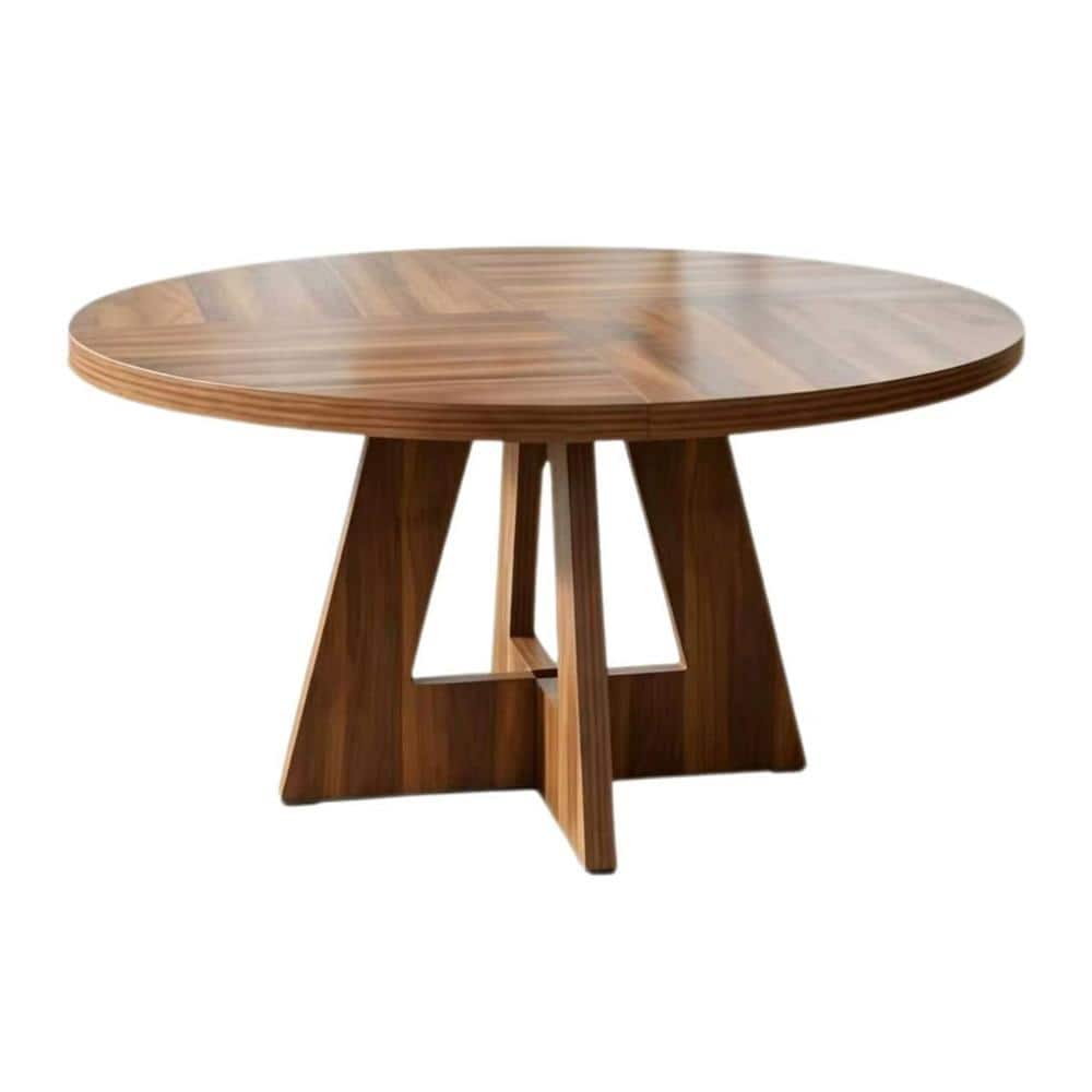 34 in. D Outdoor Wood Round Dining Table 1 PC Seating 4-6 People