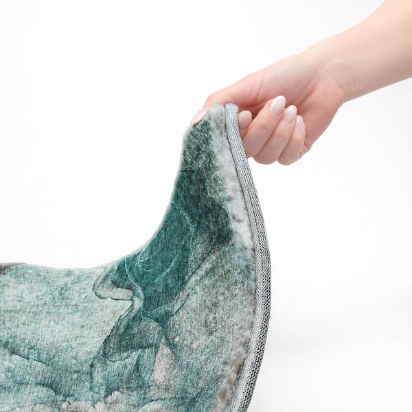 Dream Shag Premium Machine Washable Abstract ADS524 Teal 3 ft. x 4 ft. Area Rug