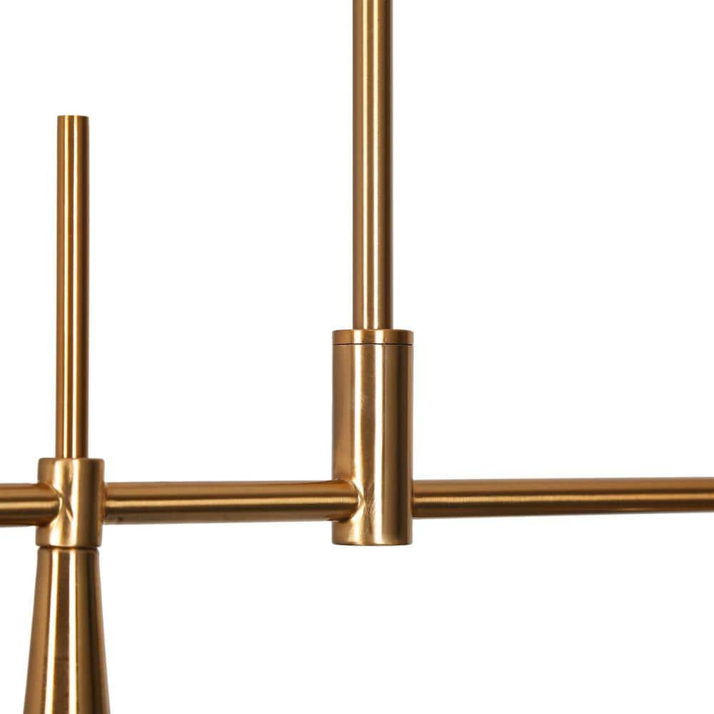 Matte Black and Gold 3-Light Linear Island Pendant