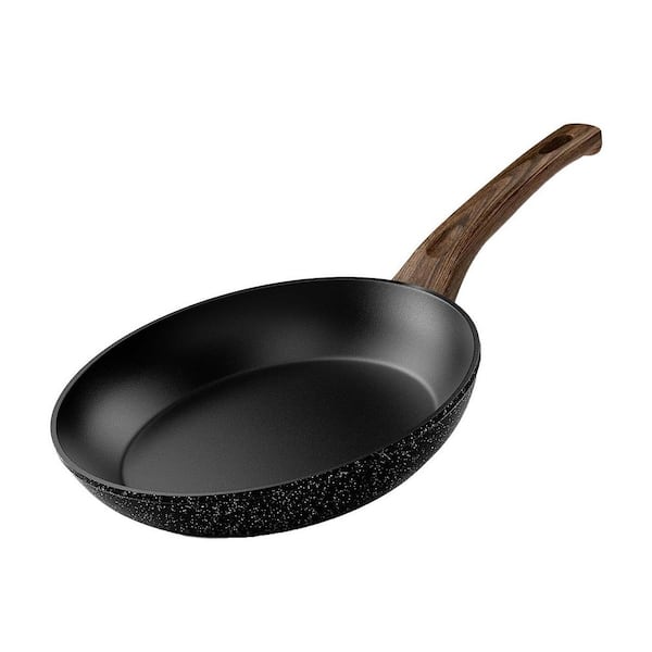 1-Piece Omelette Pans Aluminum 8-Piece Black Non Stick Frying Pan Set Granite Coating Non Toxic Induction Cookware