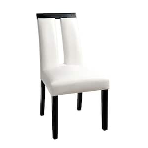 Quincie White and Black Faux Leather Upholstered Dining Chair (Set of 2)