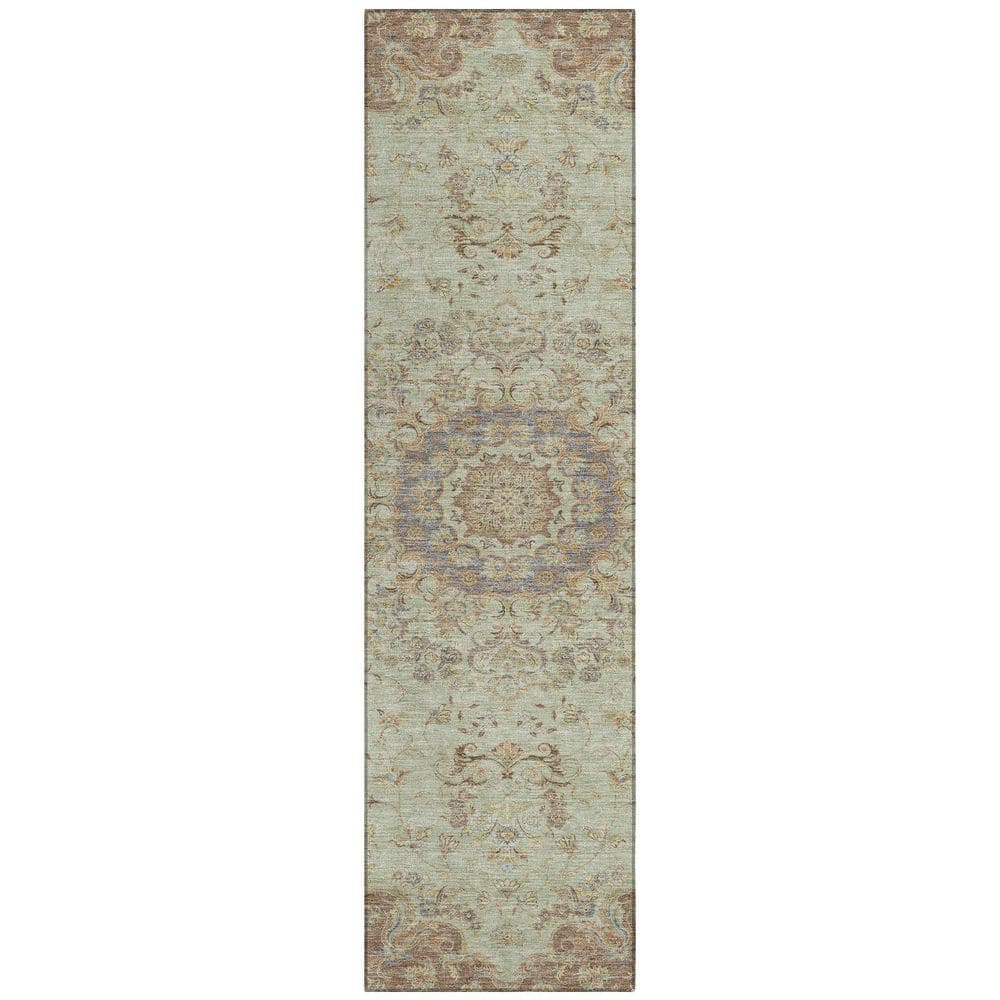 Chantille Machine Washable Indoor/Outdoor Abstract ACN2543 Sage 2 ft. x 7 ft. Runner Rug price history on PriceWatchPro