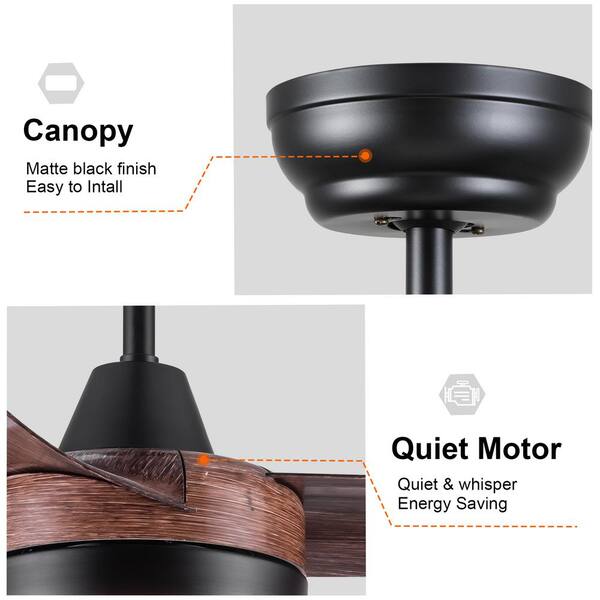 YUHAO Modern 42 in. Indoor Brown Woodgrain Dimmable Ceiling YUHAO Modern 42 in. Indoor Brown Woodgrain Dimmable Ceiling