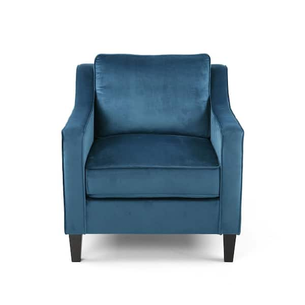 Noble House Milo Blue Velvet Upholstered Club Chair 81790 The