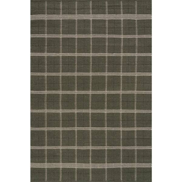Nate Berkus x Rugs Downing Plaid Wool Cozy Green 9 ft. x 12 ft. Indoor Area Rug