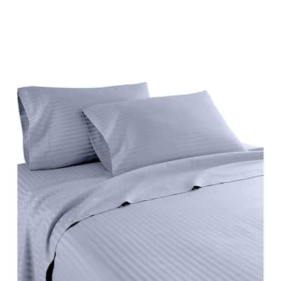 StyleWell Cotton Percale Crystal Bay Blue and White Stripe 4-Piece Queen  Sheet Set SU200SS-QEN-CSC - The Home Depot