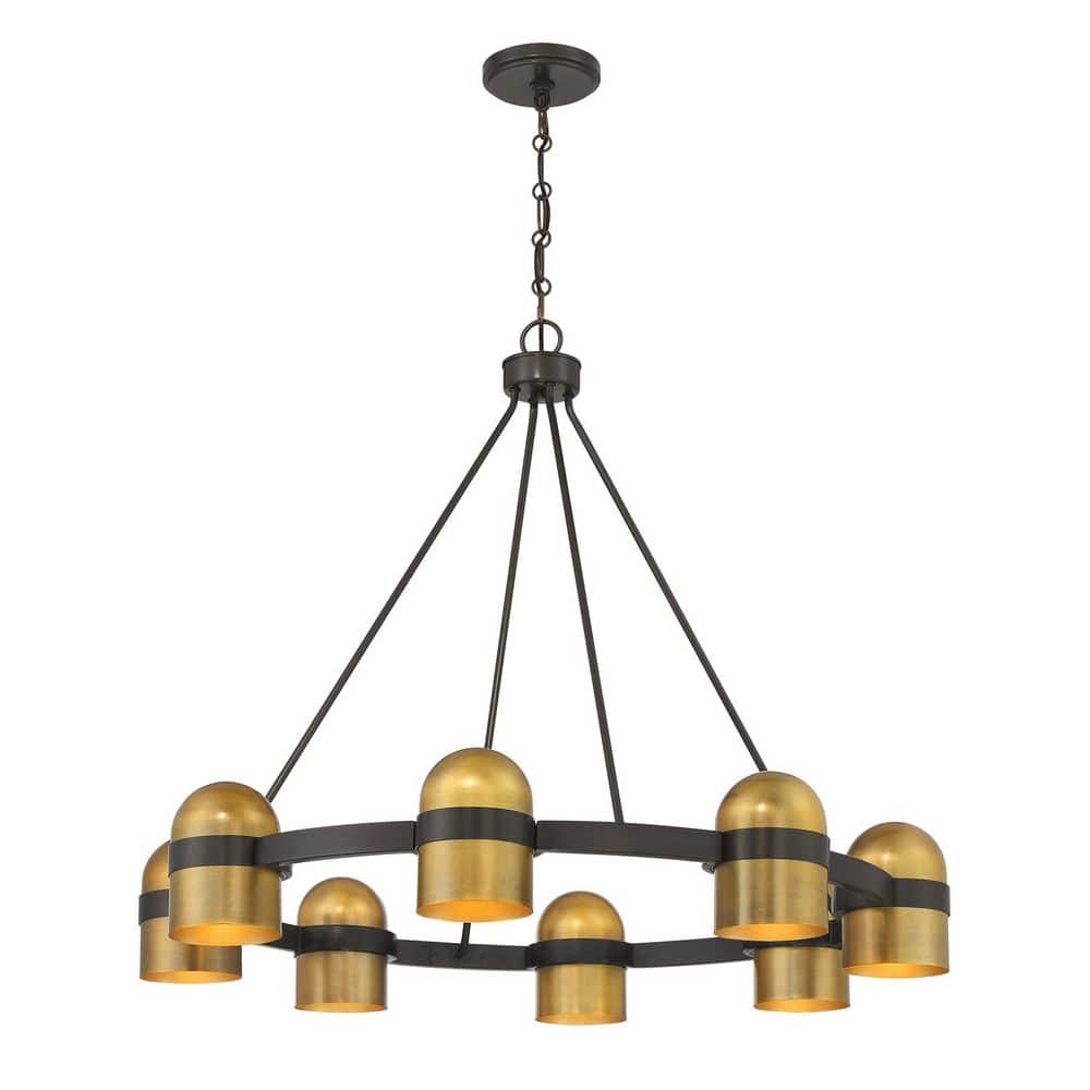 Andover 35 in. W x 29.88 in. H 8-Light Mediterranean Bronze/Riviera Brass Dimmable Chandelier with No Bulbs Included price history on PriceWatchPro