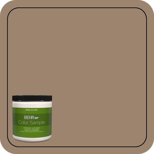 BEHR PREMIUM PLUS 8 oz. #MQ2-48 Sturdy Brown Semi-Gloss Interior/Exterior Paint & Primer Color Sample