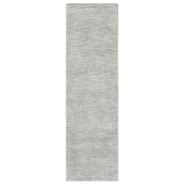 Soho 2 ft. x 8 ft. Green Distressed Striped Runner Rug