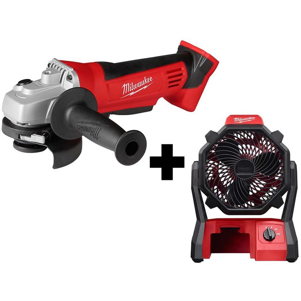 Milwaukee M18 18V Lithium-Ion Cordless 4-1/2 in. Cut-Off/Grinder with M18  Jobsite Fan 2680-20-0886-20 The Home Depot