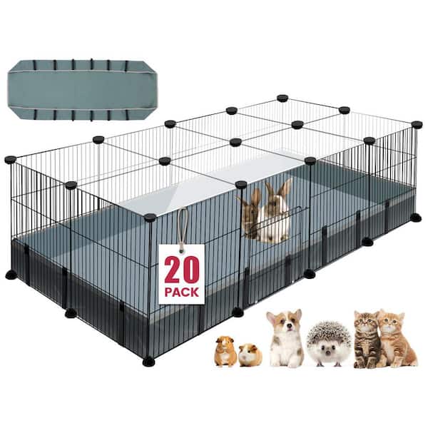 16.5 in. L x 12.5 in. W x 1 in. H Metal Small Animal Playpen, Pet Playpen with Waterproof Mat (20-Pack)