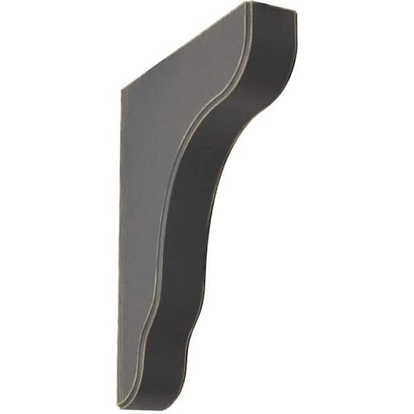 Ekena Millwork 1-3/4 in. x 11 in. x 8-1/2 in. Black Plymouth Wood Vintage Decor Bracket