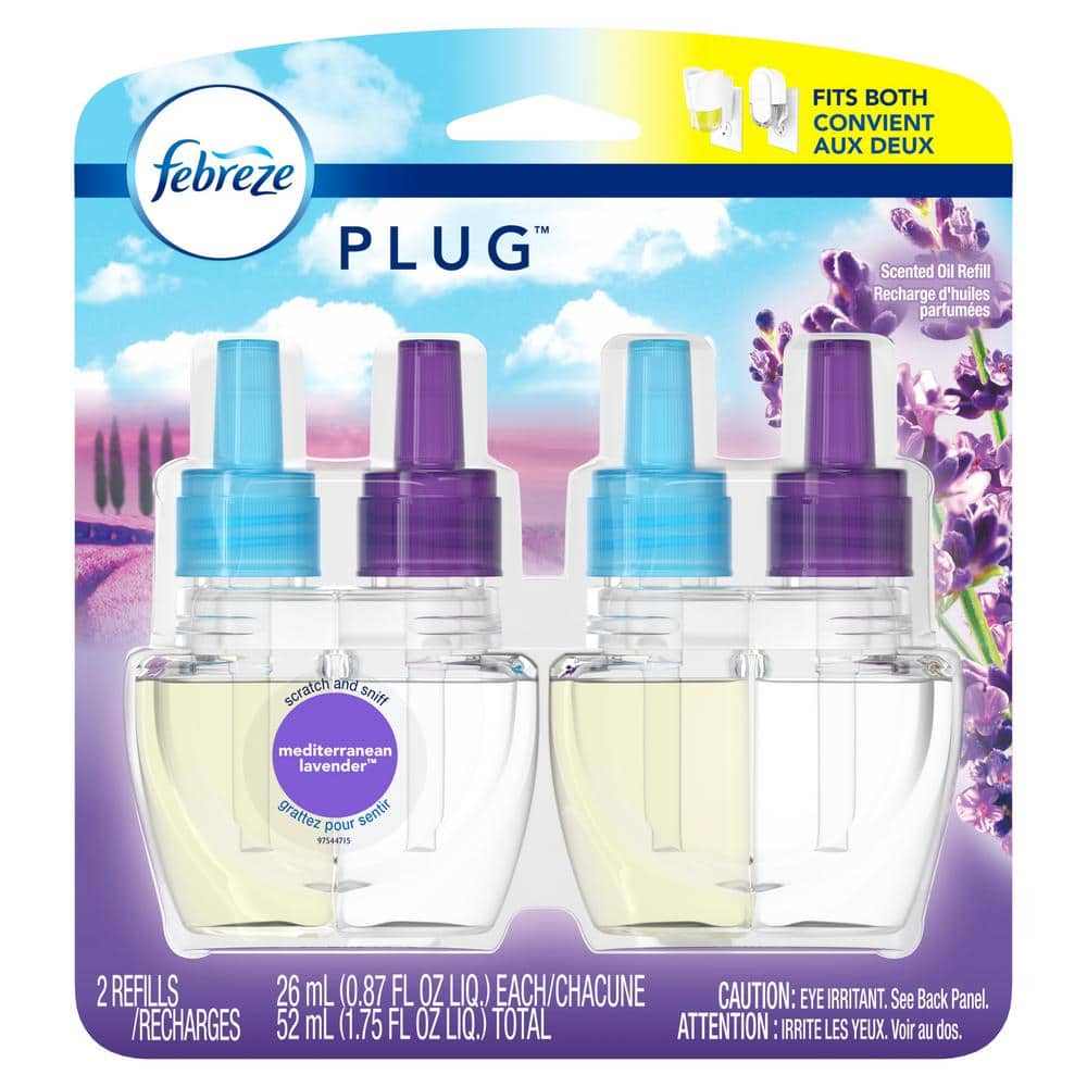 Febreze Plug 0.879 oz. Mediterranean Lavender Dual Scented Oil Refill  (2-Pack) 003077209979 - The Home Depot