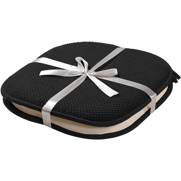 EVEAGE 16 in. x 16 in. Non Slip Memory Foam Seat Chair Cushion Pads with Ties - (2-Pack)