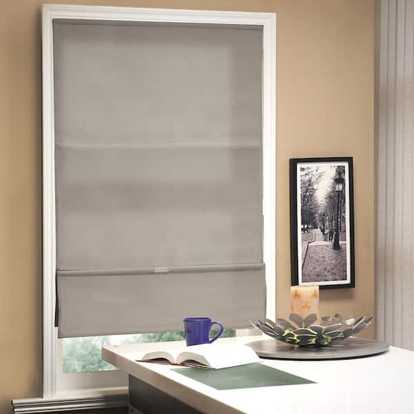 Chicology Allure Taupe  Cordless Light Filtering Privacy Polyester Roman Shades 35 in. W x 64 in. L