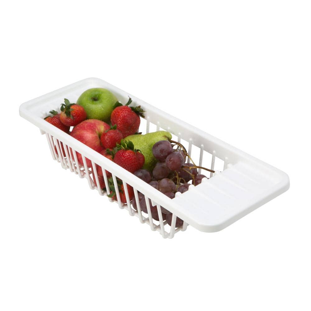 White Plastic Over-the-Sink Dish Drying Rack