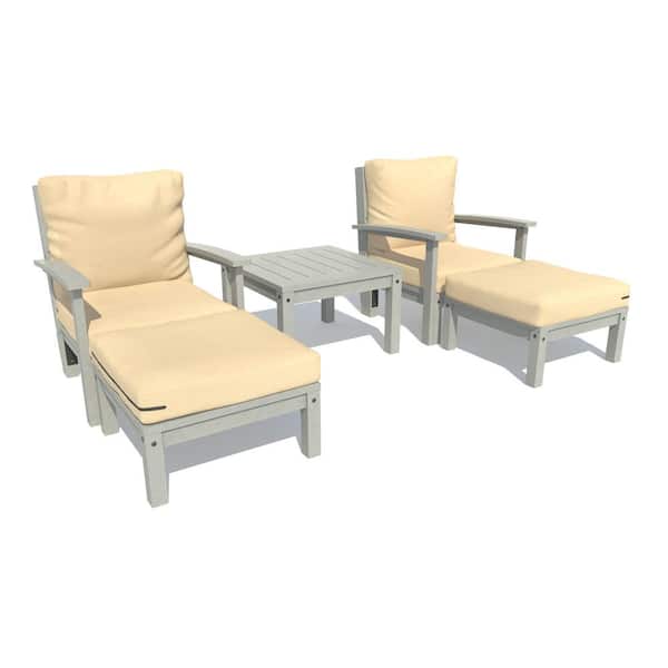 Highwood Bespoke Deep Seating 5-Piece Chaise Set with Side Tableand with Cushions