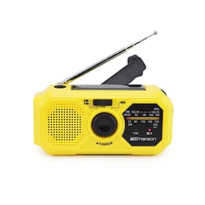 Emergency AM/FM Radio with NOAA Weather Band, Hand Crank and Power Bank, Yellow (ER-7050)