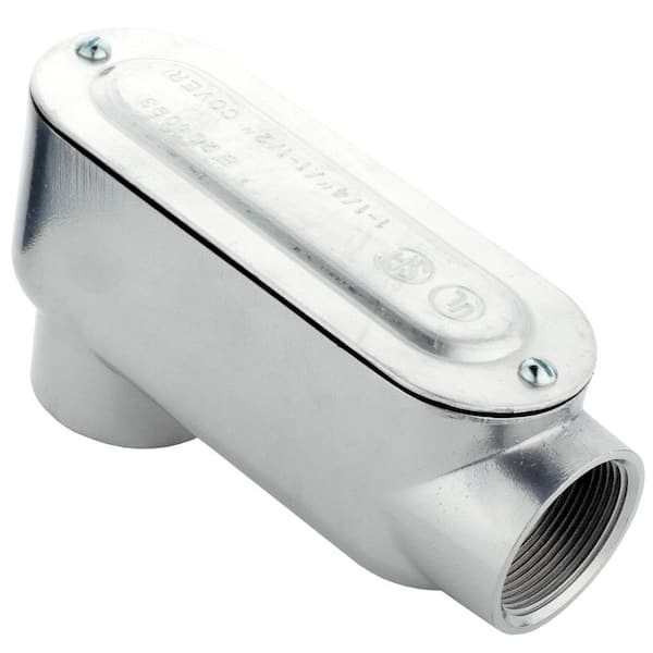 Commercial Electric 1-1/2 in. Rigid Metal Conduit (RMC) Threaded Conduit Body with Stamped Cover (Type LB)