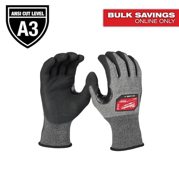 Large High Dexterity Cut Level 3 Resistant Nitrile Dipped Outdoor and Work Gloves