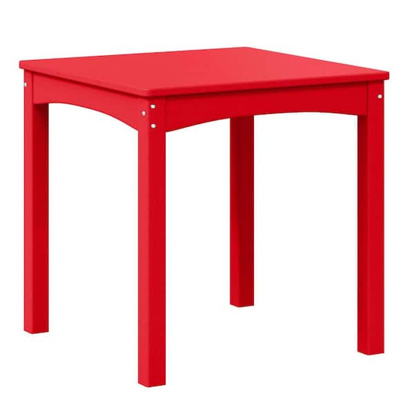 Garden Party Children's Outdoor Patio All Weather HDPE Plastic 24 in. Dining Table for Kids, Red