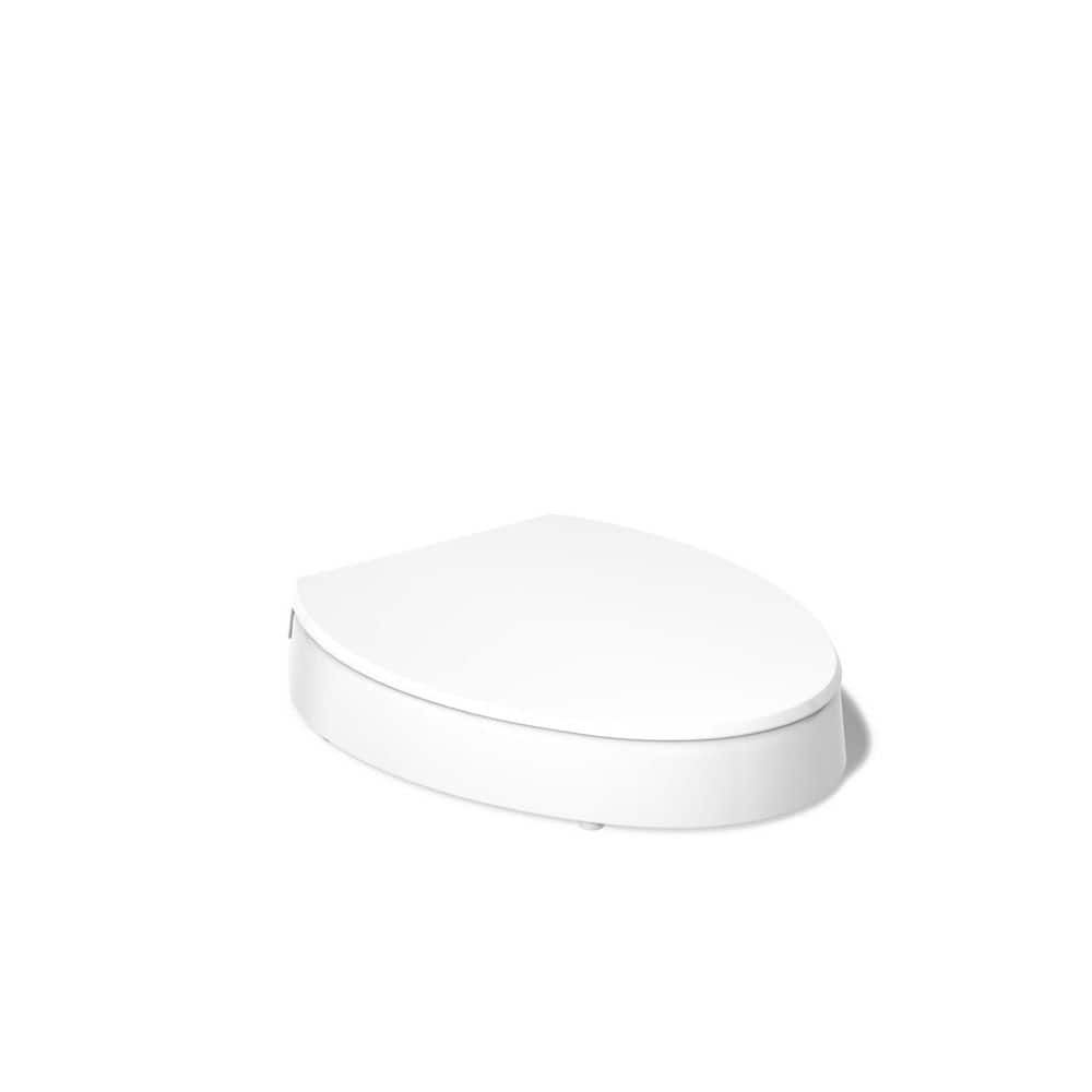 Hyten White Elevated Elongated Quiet-Close Toilet Seat
