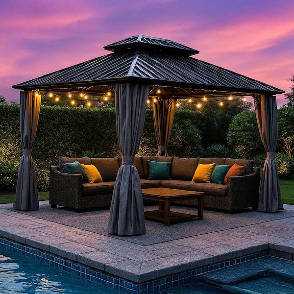 GRIFFIN Ghetto Bird Mサイズ ブラック Endark 10 ft. x 10 ft. Black Outdoor Aluminum Hardtop Gazebo with