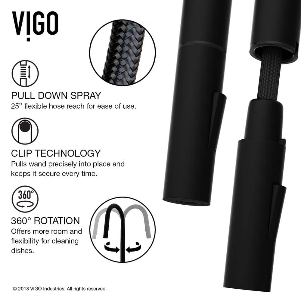 Matte Black Brass Pull-Down Kitchen Faucet with Soap Dispenser