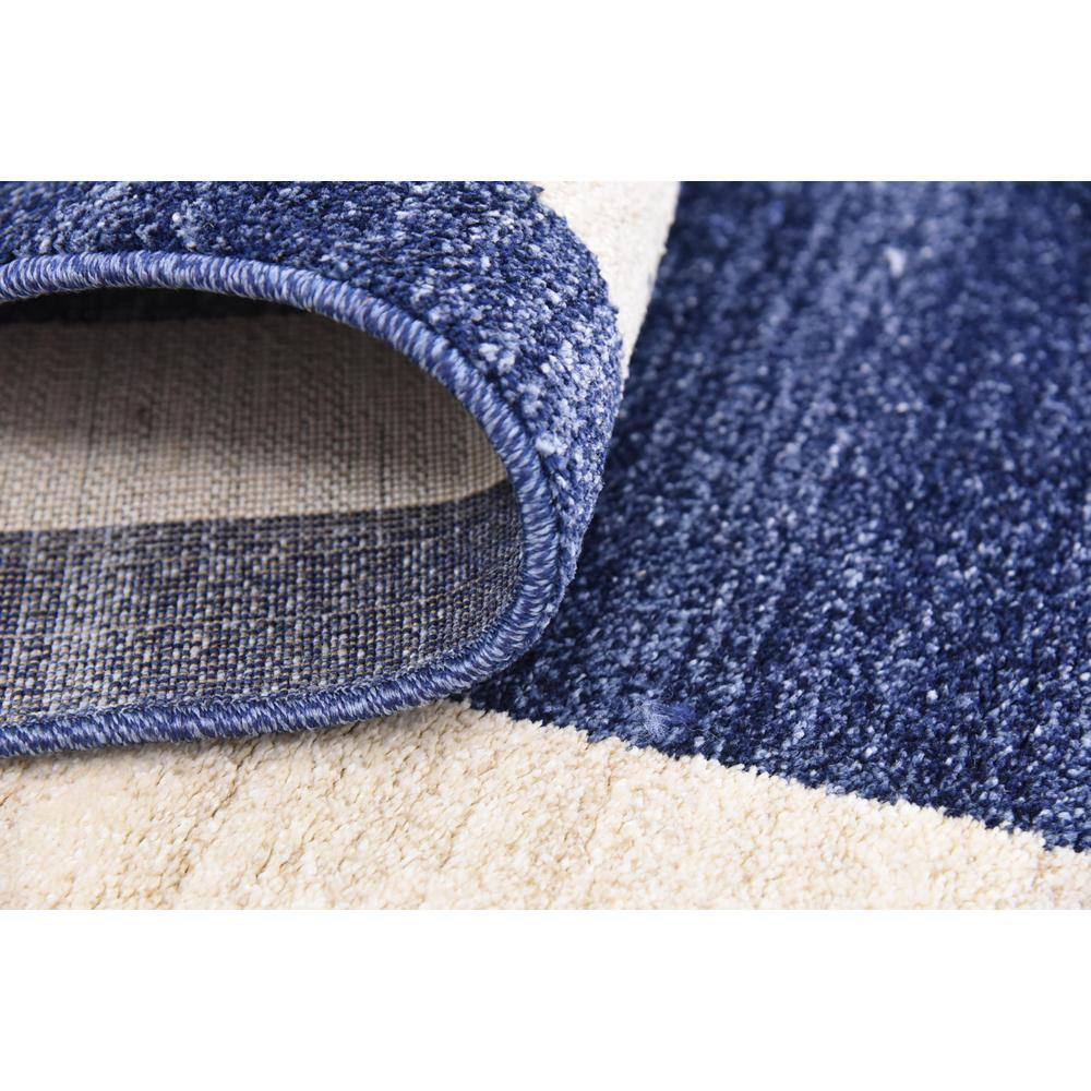 Navy Blue Rectangular Stain-Resistant Synthetic Area Rug