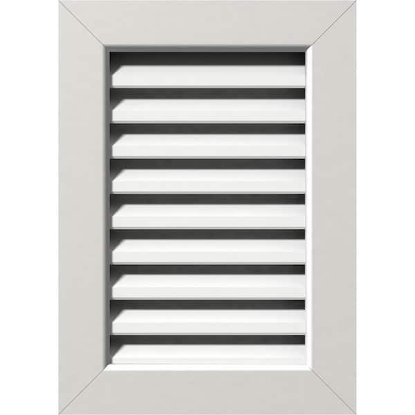 Ekena Millwork 21 in. x 35 in. Rectangular White PVC Paintable Gable Louver Vent