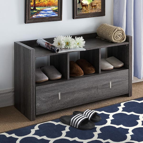 Gray shoe on sale storage bench