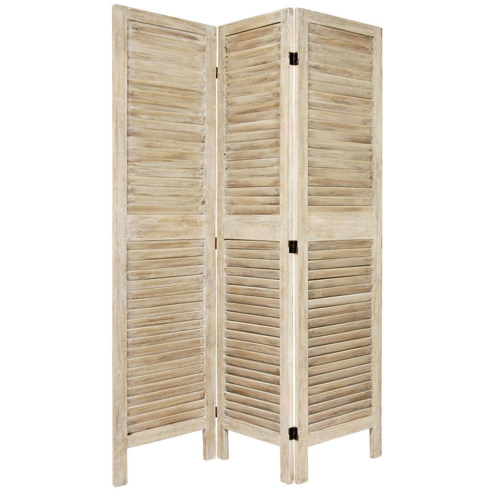 5.5 ft. Burnt White Venetian 3-Panel Room Divider