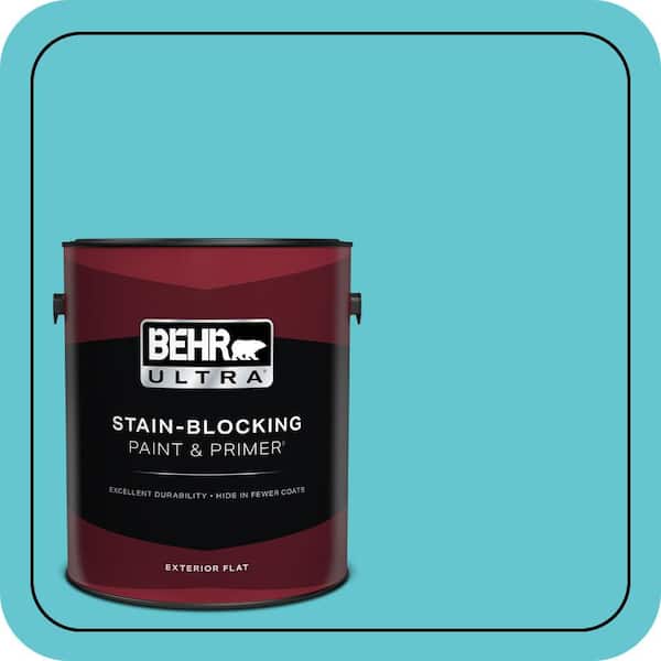 BEHR ULTRA 1 gal. #P470-4 Paradise Sky Flat Exterior Paint