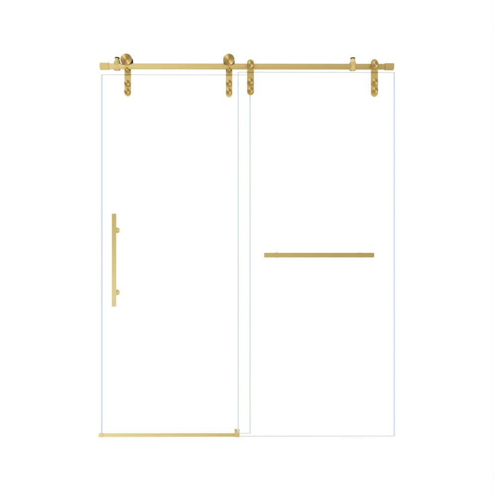 44-48 in. W x 76 in. H Frameless Sliding Shower Door in Brushed Gold with Clear Tempered Glass price history on PriceWatchPro