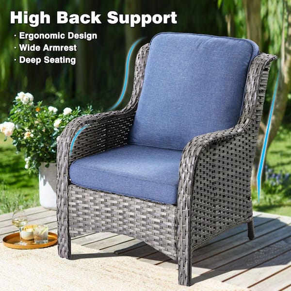 XIZZI Erie Lake Gray 7-Piece Wicker Outdoor Patio