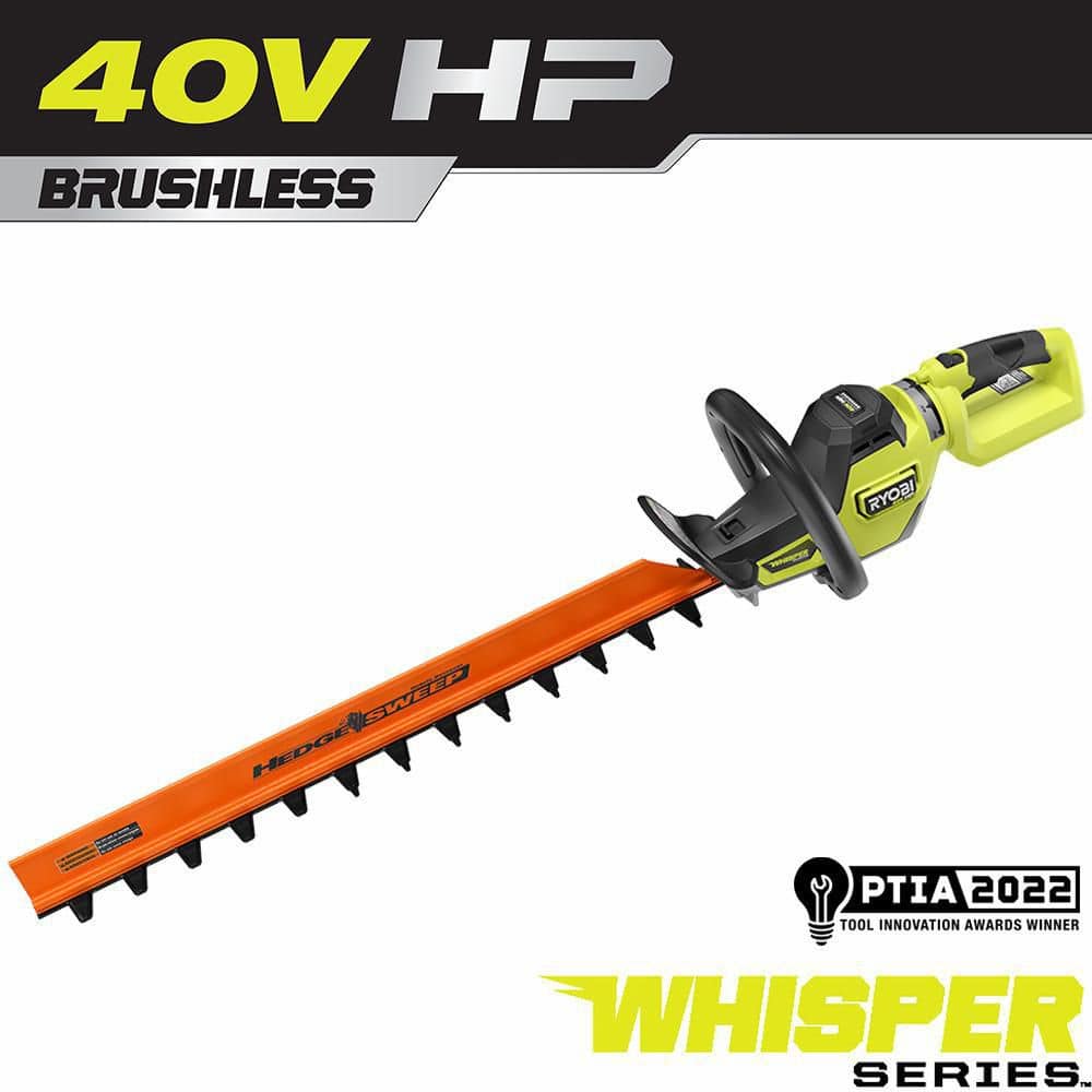 RYOBI 40V HP Brushless Whisper Series 26 in. Cordless Battery Hedge Trimmer (Tool Only) -  RY40606BTL