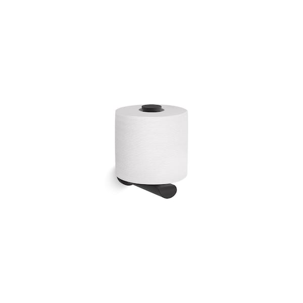Avid Wall Mount Vertical Toilet Paper Holder in Matte Black