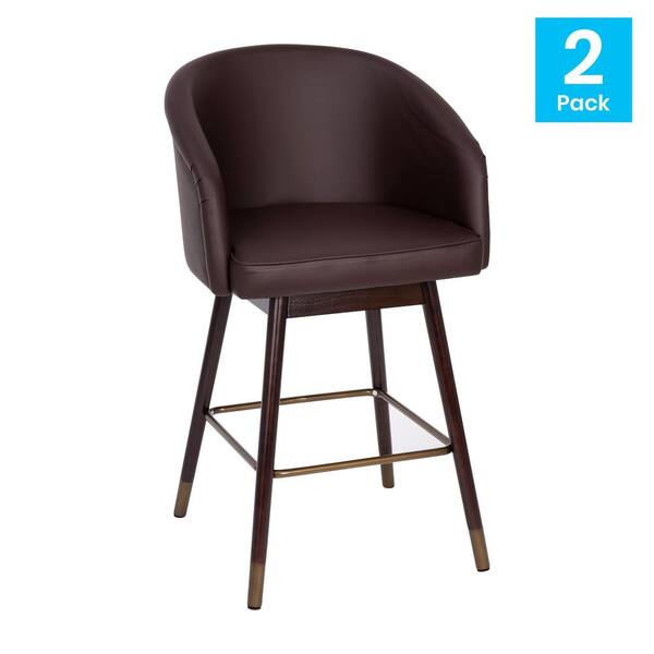 Carnegy Avenue 38.25 in Mid Back Modern Barstool with Beechwood