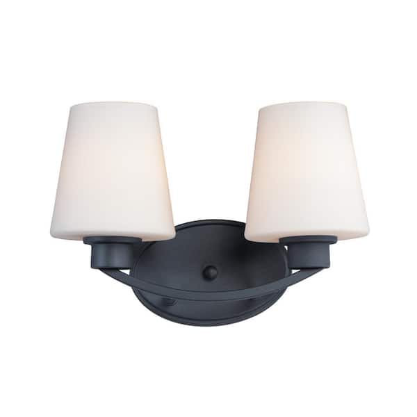 Shelter 37.5 in. 2-Light Black Bath Vanity Light