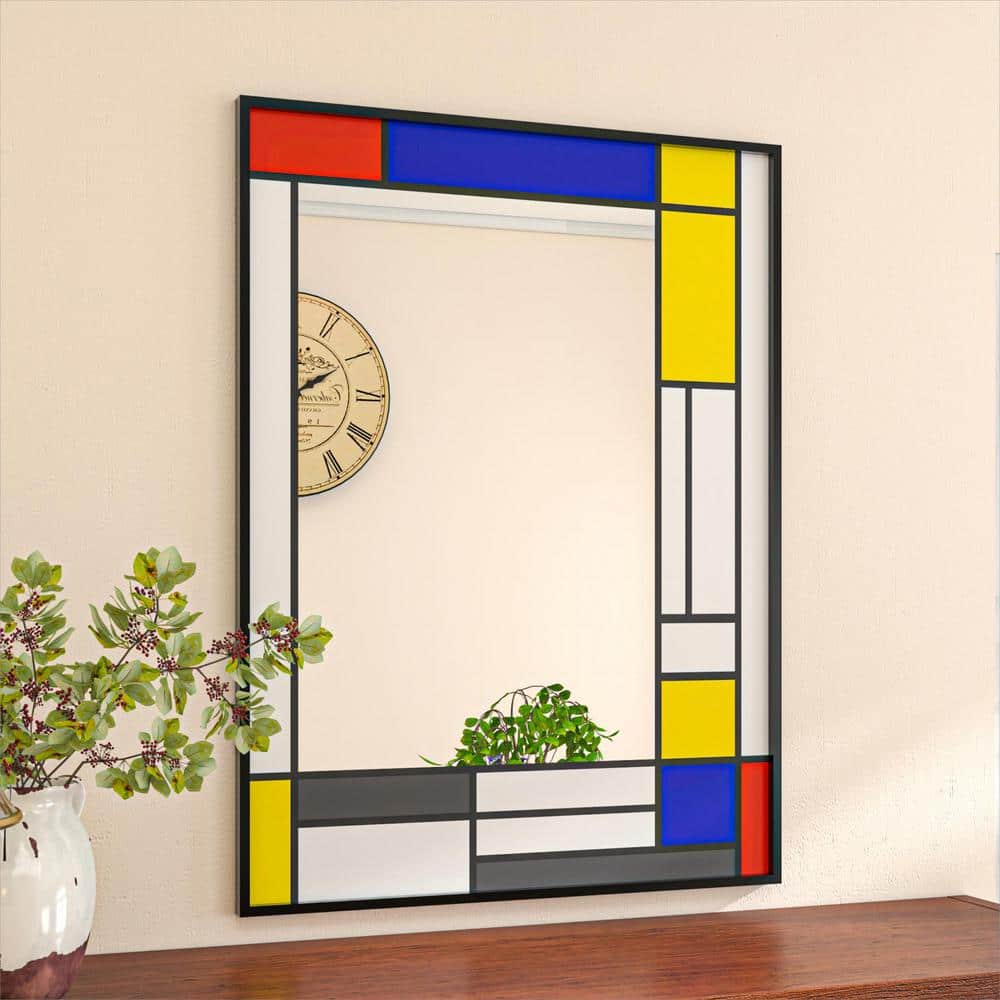 24 in. W. x 32 in. H Rectangular Framed Wall Bathroom Vanity Mirror in Color price history on PriceWatchPro
