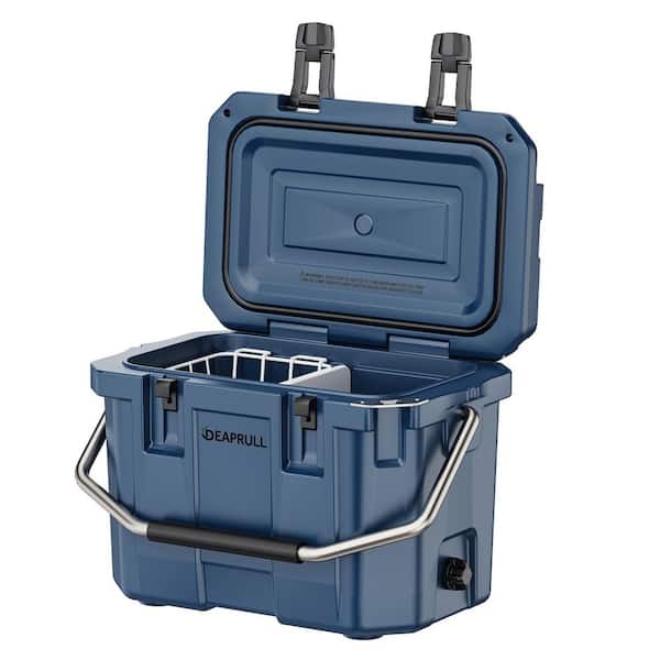 futhork Navy Blue 30 qt. Portable Chest Cooler with Lid Lock Handle, Double Latches, Bottle Opener for Camping and Beach