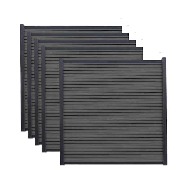 6 ft. x 6 ft. Riviera Composite Fence Panel Ironwood (5-Pack)