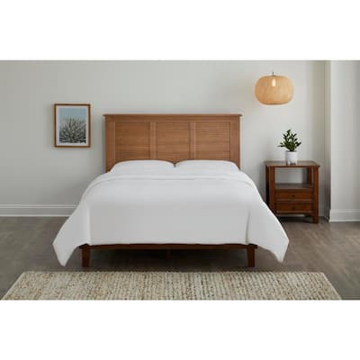 Dorstead Walnut Finish King Bed with Shutter Back (78 in. W x 48 in. H)