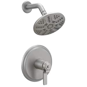 Single Handle 6-Spray 8 in. Round Rain Shower Faucet 1.8 GPM with High Pressure in. Nickel(Valve Included)